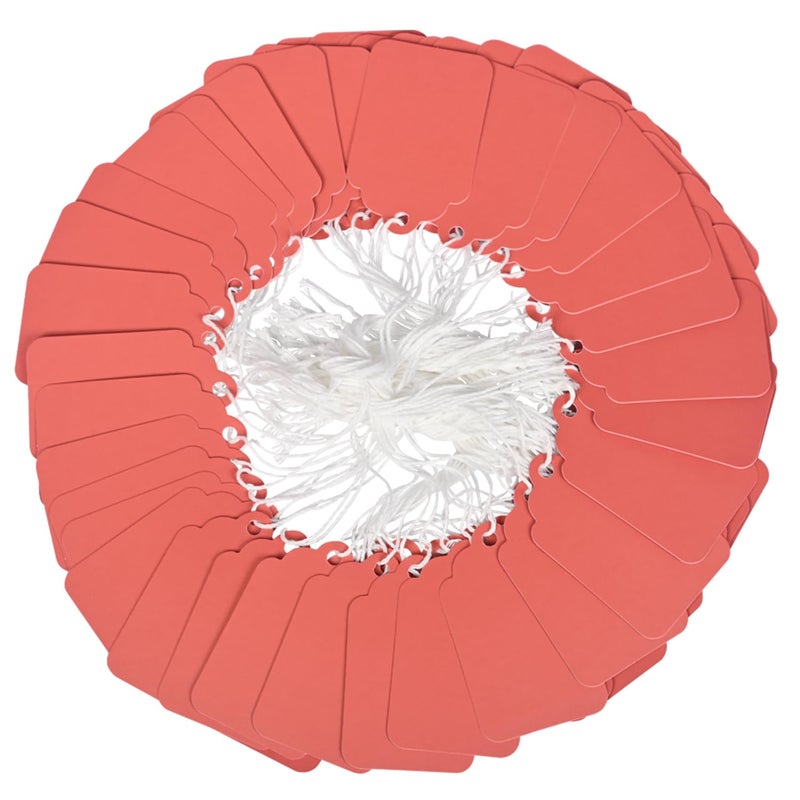 Brothersbox Red Price Tags 300pcs, Tag with Strings Attached Matte Surface Marking Merchandise Hang Tag Labels for Christmas Gift Jewelry Clothing Garage Yard Rummage Sale Supplies 1.69 x 2.75 inch - Image 1